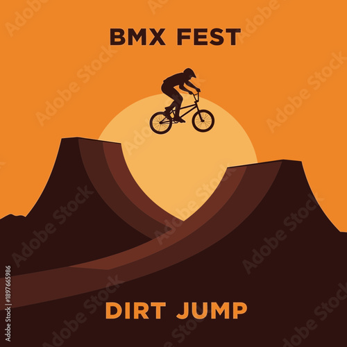 BMX Dirt Jump Festival Exciting Aerial Acrobatics At Sunset