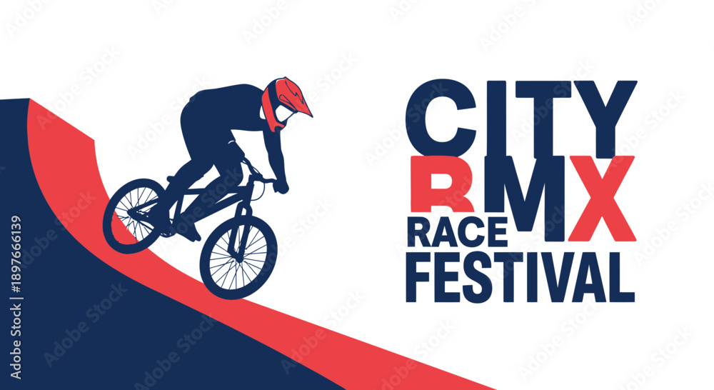 Fototapeta premium City Bmx Race Festival Dynamic Graphic Design