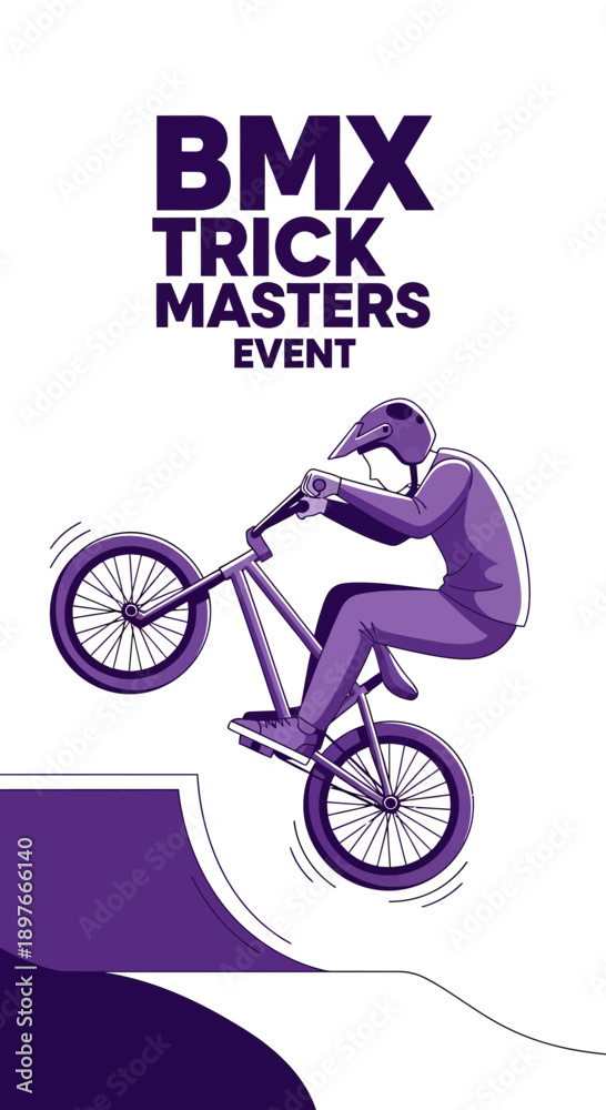 Fototapeta premium Bmx Trick Masters Event Exciting Sports Competition Poster