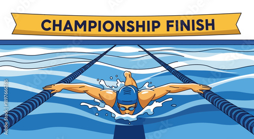 Competitive Swimming Race Reaches Dramatic Championship Finish Line
