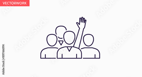 Group of People with Hand Raised 1.