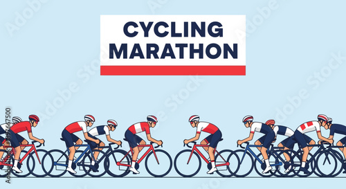 Cycling Marathon Competition In A Group Race Dynamic Action
