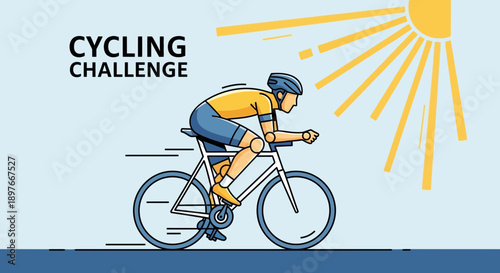 Cyclist Conquering A Sunny Challenge