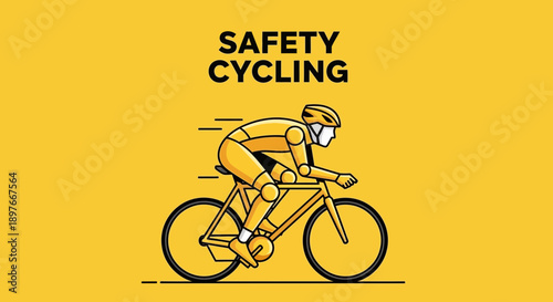Cycling Safety Awareness Icon Modern Minimalist Graphic Design