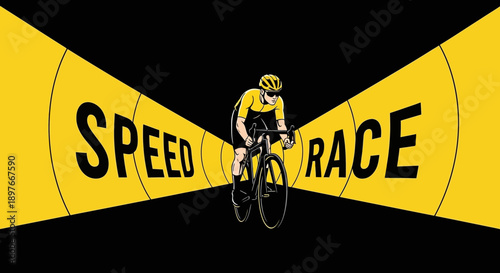 Cycling Speed Race Dynamic Illustration For Sport And Competition