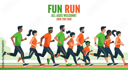 Diverse Group Enjoys Fun Run Event For All Ages And Abilities