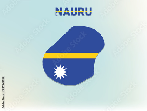 Free Download A modern flat illustration of the map of Nauru filled with the national flag of Nauru - GFXLoad