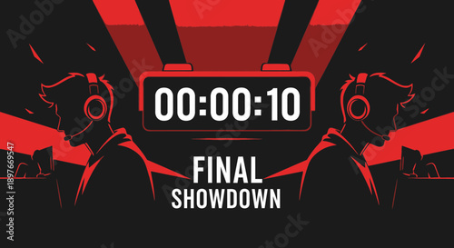 Dramatic Countdown To Ultimate Gaming Finale Victory Or Defeat Intense Competition