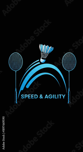 Dynamic Badminton Logo Illustrating Speed And Agility