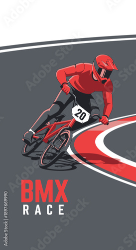 Dynamic Bmx Rider In Action Dynamic Motion Capture Extreme Sport On Track