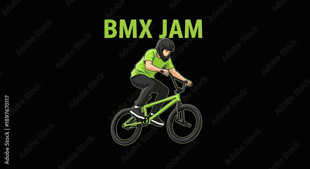 Fototapeta premium Dynamic Bmx Rider Performing Tricks On A Bicycle In Motion