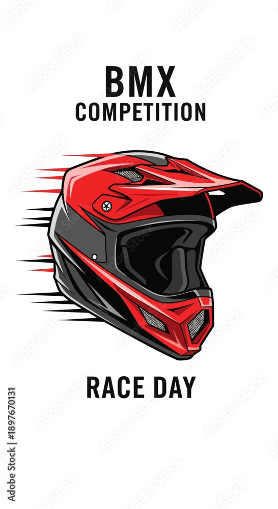 Fototapeta premium Dynamic Bmx Competition Race Day Helmet Speed Motion