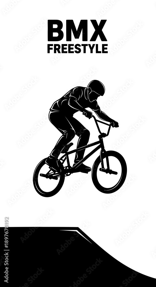 Fototapeta premium Dynamic Bmx Freestyle Rider Silhouette Captures Extreme Sport Energy