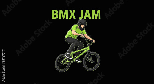 Dynamic Bmx Rider Performing Tricks On A Bicycle In Motion