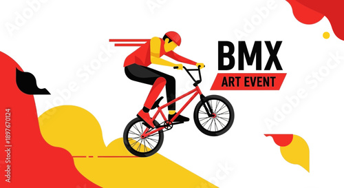 Dynamic Bmx Rider Performing Tricks At Art Event