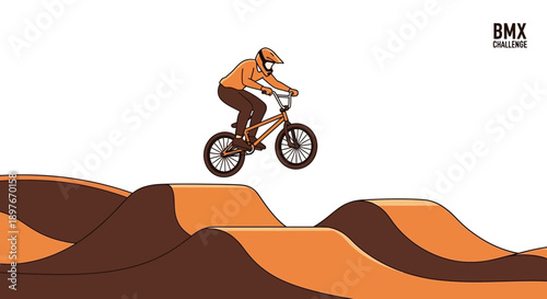 Dynamic BMX Rider Soars Over Dirt Jumps In Thrilling Freestyle Action