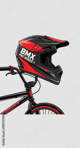 Dynamic Bmx Pro Series Helmet And Bicycle Component For Extreme Sports