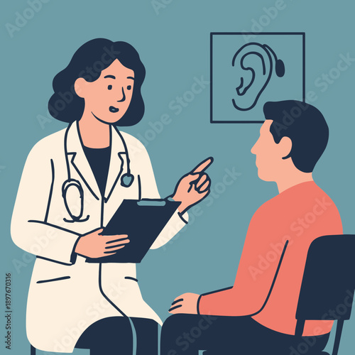 Audiologist Consultation Flat Vector