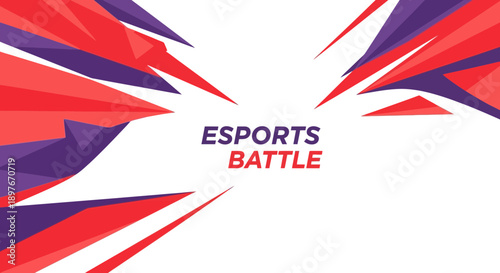Dynamic Esports Battle Design With Abstract Shapes and Vibrant Color Scheme Presentation