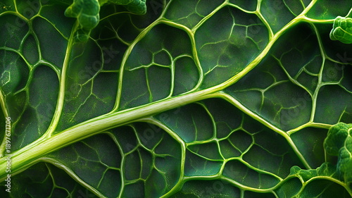 Wallpaper Mural Microscopic Close-Up of Kale Leaf Veins in High Detail Torontodigital.ca