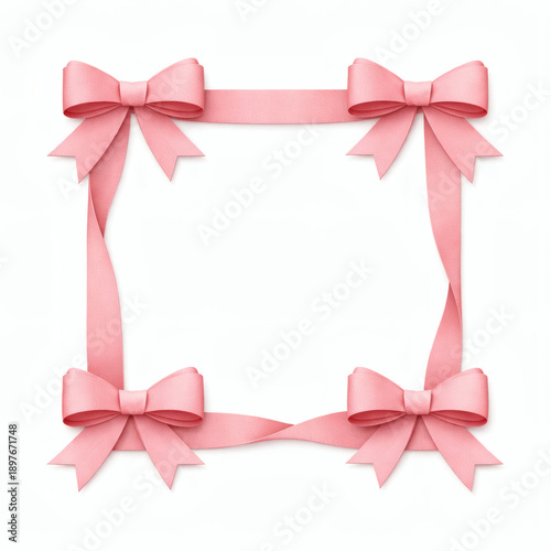 Elegant Frame of Pink Ribbo...