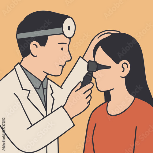 Ear Doctor Flat Vector Illustration