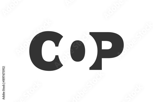 COP logo design. Initial letter C O P bold font style for tech startups, consulting, corporate branding. Creative company name, headlines typography identity, trendy logotype.
