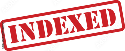 Red rectangular rubber stamp showing the word INDEXED diagonally on a white surface