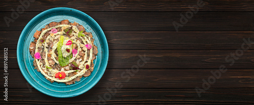 Fotografija Salmon Carpaccio With Almond Flakes