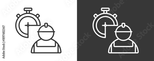 Part Time Icon Set Vector Collection Isolated In Black And White