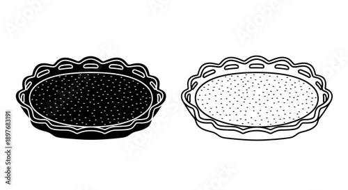 Tart Pie Pan Baking Dessert Food Kitchen Utensil Icon Vector for Sweet Pastry Cooking Bakery