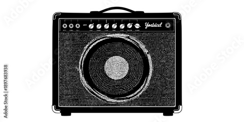 Guitar Amp Silhouette Vector Illustration
