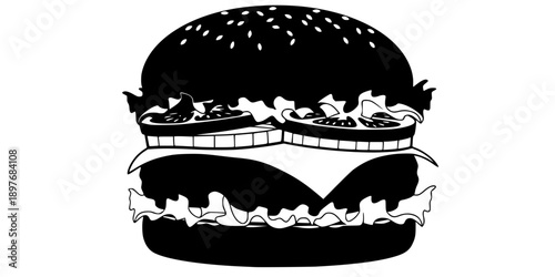 Hamburger Silhouette Vector Illustration

