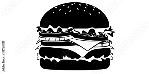 Hamburger Silhouette Vector Illustration
