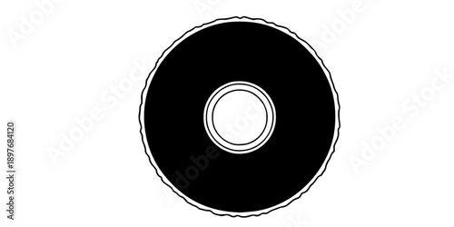 Round Pool Ring Floater Silhouette Vector Illustration
