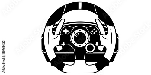 Sim Racing Gaming Steering Wheel Controller Icon

