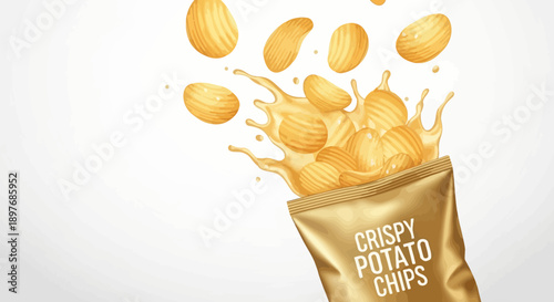 Crispy Potato Chips in Gold Bag