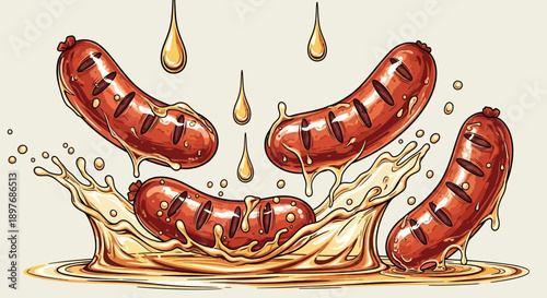 Sausages in Sauce Splash