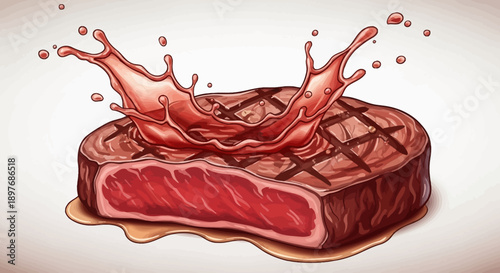 Steak with Juice Splash