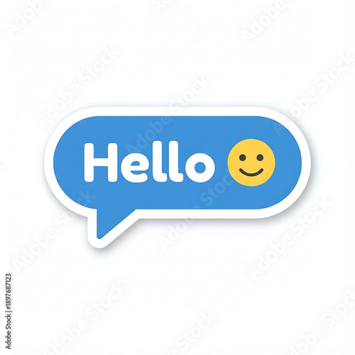 Blue Speech Bubble Hello.