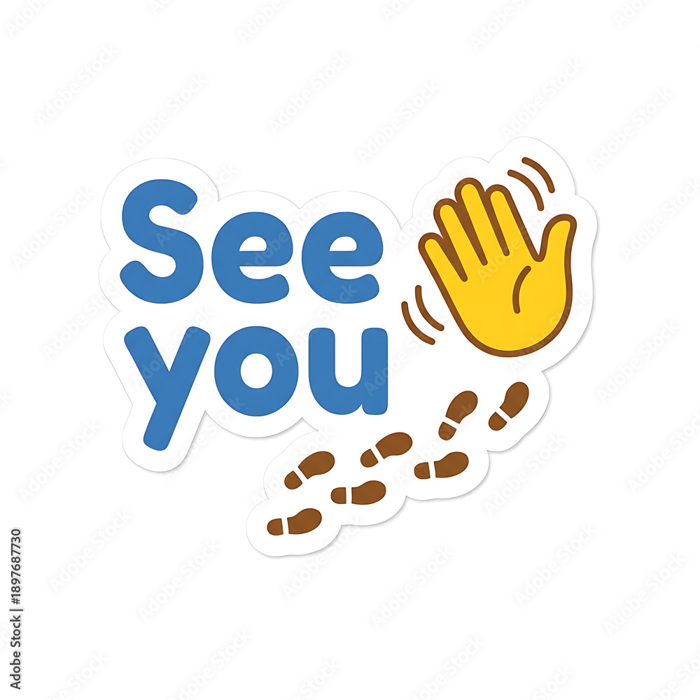 Obraz premium Farewell Hand Gesture Footprints.