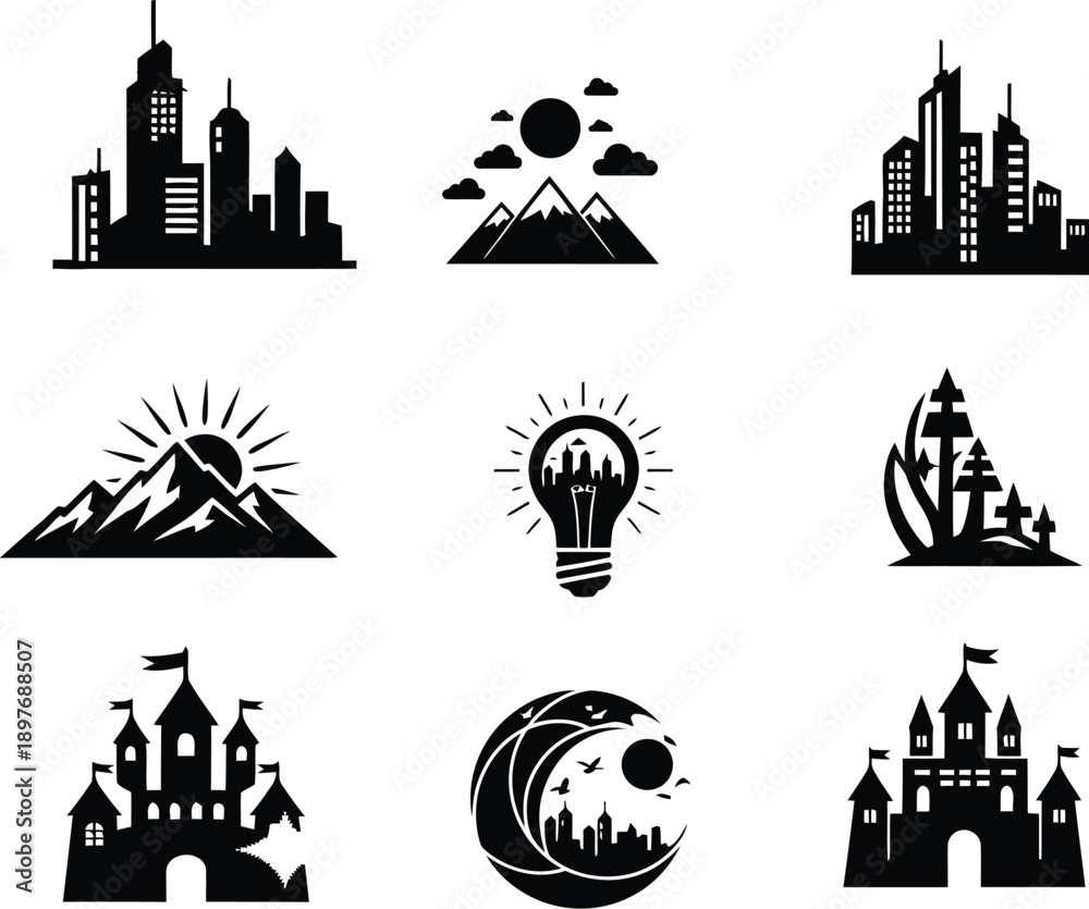 Fototapeta premium landmarks and monuments bundle