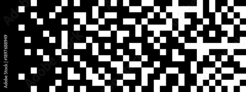 Pixels in chaotic random arrangement. Mosaic background. Surface broken in square dots. Arcade game bits digital pattern. Simple minimalistic print. Vector graphic illustration