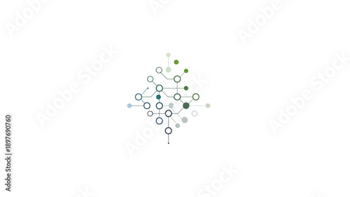 Abstract Digital Network Connections on White Background