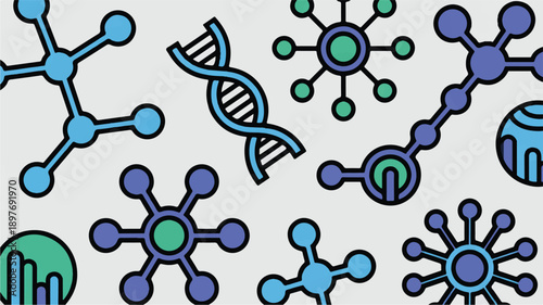 Futuristic scientific icons for innovation, research, and technology. Sleek vector collection.