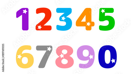 カラフルな数字のイラスト(16:9)