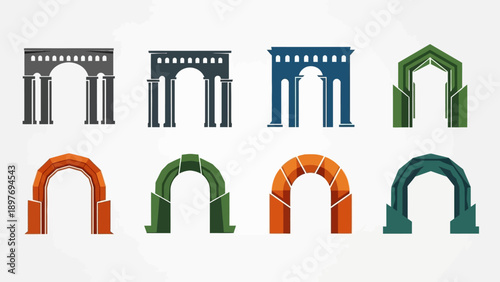 Collection of Diverse Architectural Arches and Gateways in Various Styles