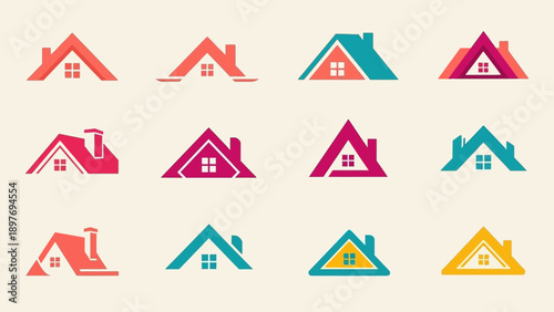 Collection of Diverse House Roof Icons and Symbols for Real Estate and Construction Free Download Collection of Diverse House Roof Icons and Symbols for Real Estate and Construction - GFXLoad