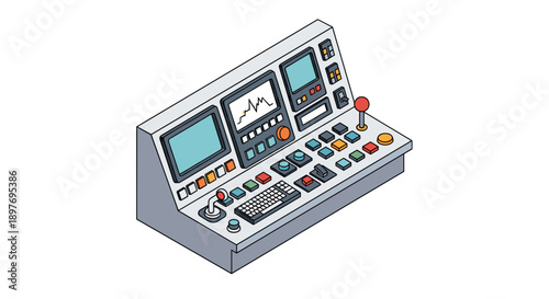 Control Panel with Screens and Buttons.