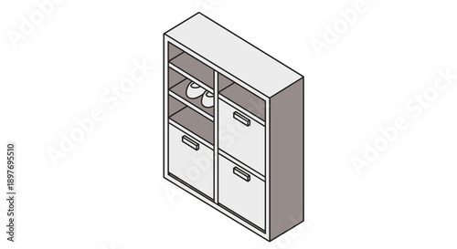 Modern Office Storage Cabinet with Drawers.